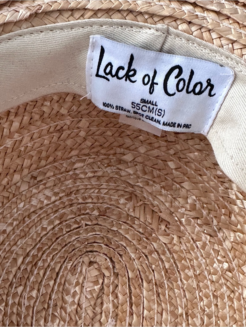 Lack Of Color Natural Straw Sun Hat with Cream Band - Picture 3 of 4
